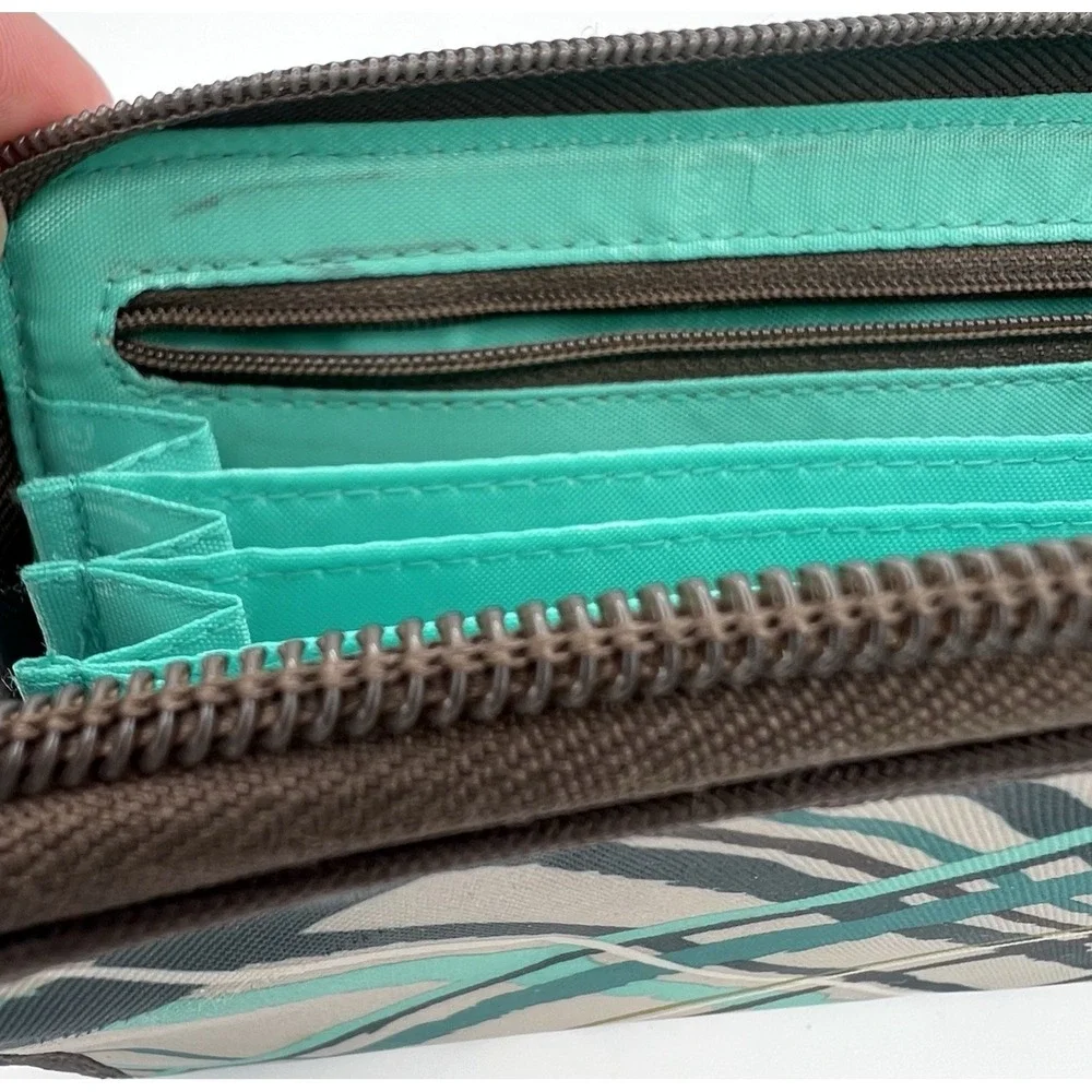 Thirty-One Save Your Way Zip Coupon Wallet Retro Metro Sea Plaid Organizer 31